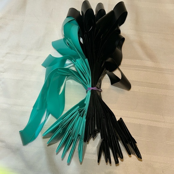Turquoise & Black Plastic Shopping Bags 🛍️ - Picture 1 of 8